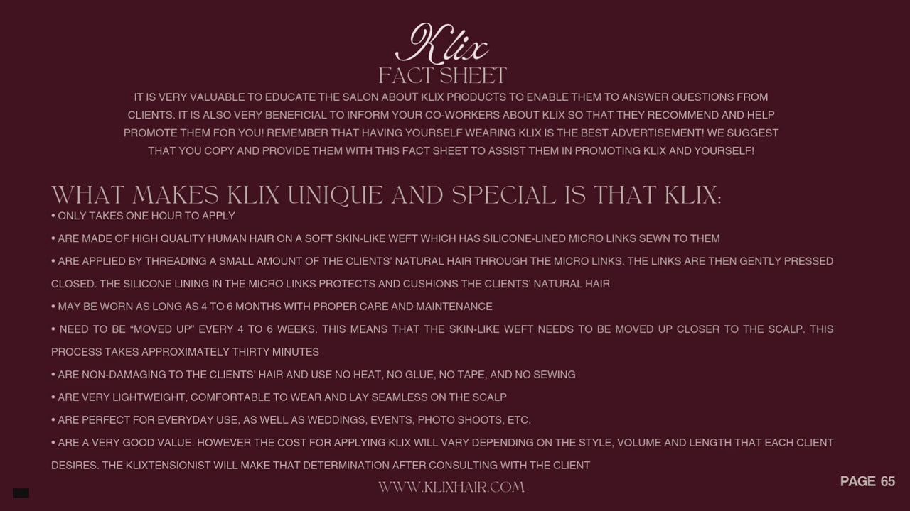 Load video: Facts, quiz and certification info for Klix Hair Extensions